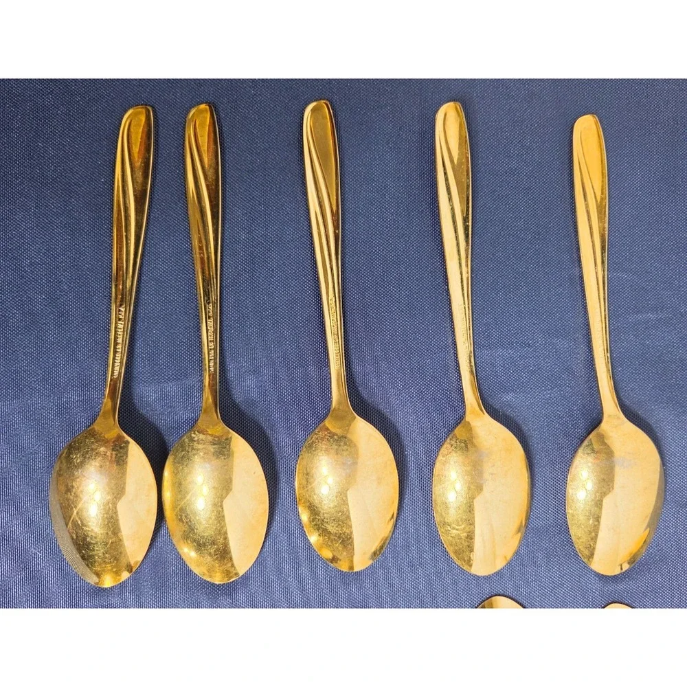 Stainless by Imperial U.S.A Gold Plated Spoons set of 11